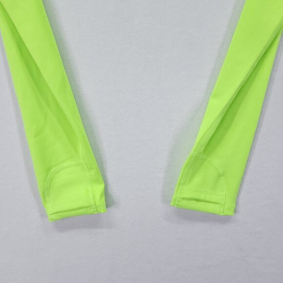 Athleta Cropped Top Size XS Eclipse Shrug Long Sleeve Neon Yellow Athletic Shirt - Picture 6 of 12
